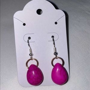 Pink marbled earrings